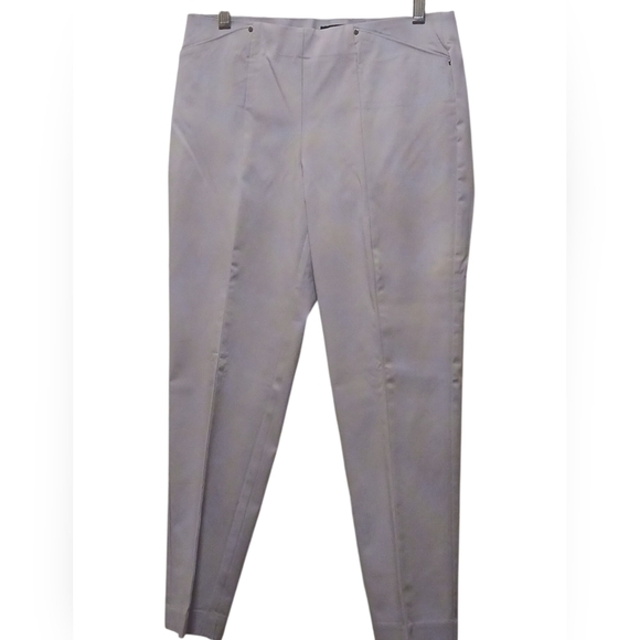 Alfani Pants - Alfani - Gray Petite Ankle Pants, Faux Pockets, Size 6 P, Silver Studs In Front